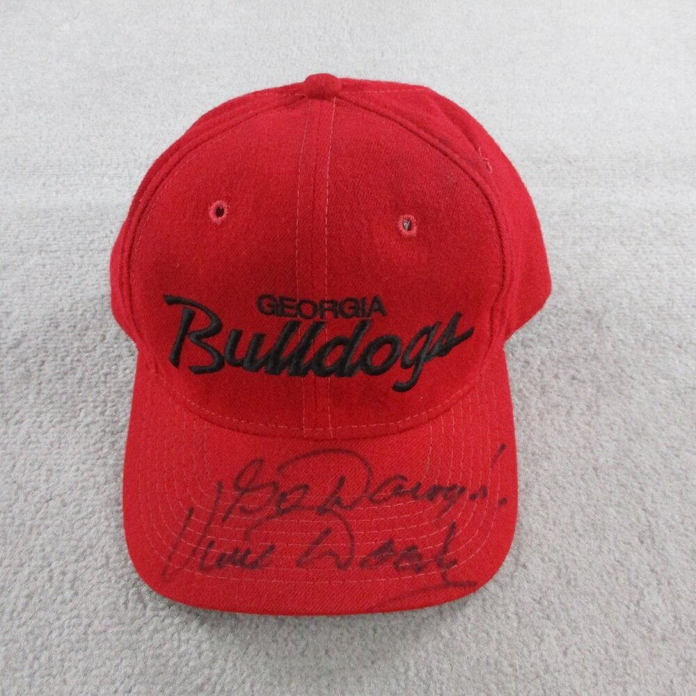 VINTAGE Georgia Bulldogs Sports Specialties Hat Cap Signed Vince Dooley Snapback